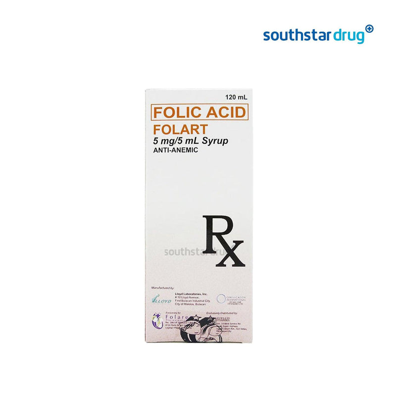 Folart 5mg / 5ml 120ml Syrup - Southstar Drug