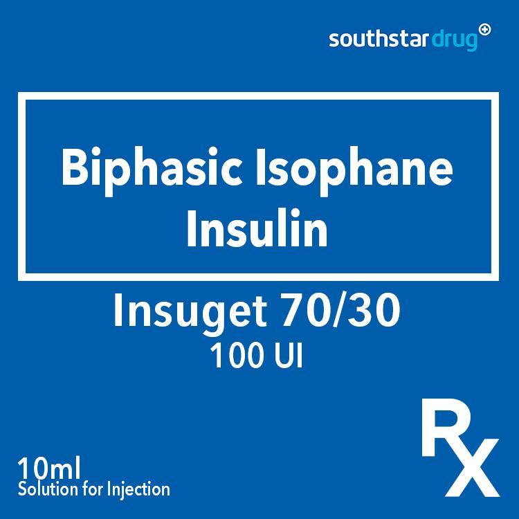 Rx: Insuget 70/30 100 IU Solution for Injection 10ml - Southstar Drug