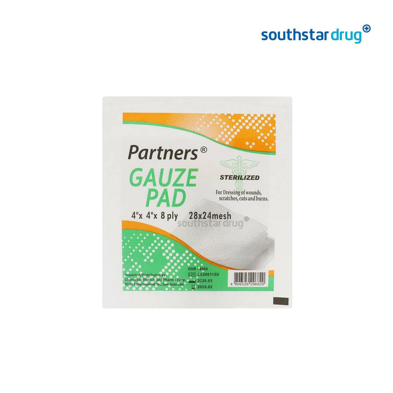 Partners Gauze Pads Sterile 4 x 4 x 8 ply 10pcs - Southstar Drug