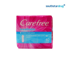 Carefree Breathable Shower Fresh Scent Pantiliners - 40s - Southstar Drug