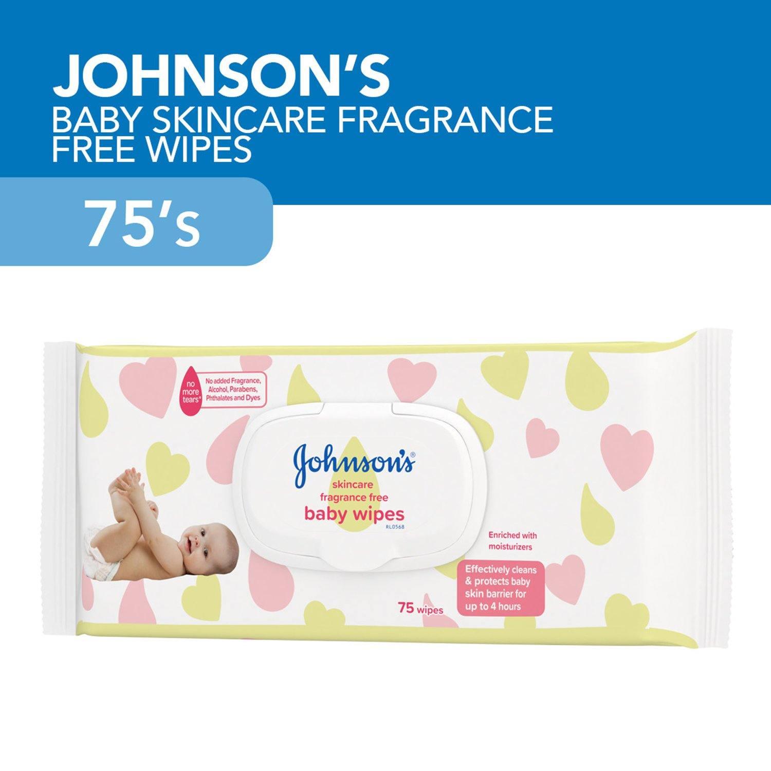 Johnson's Baby Wipes Skin Care Fragrance Free - 75s - Southstar Drug