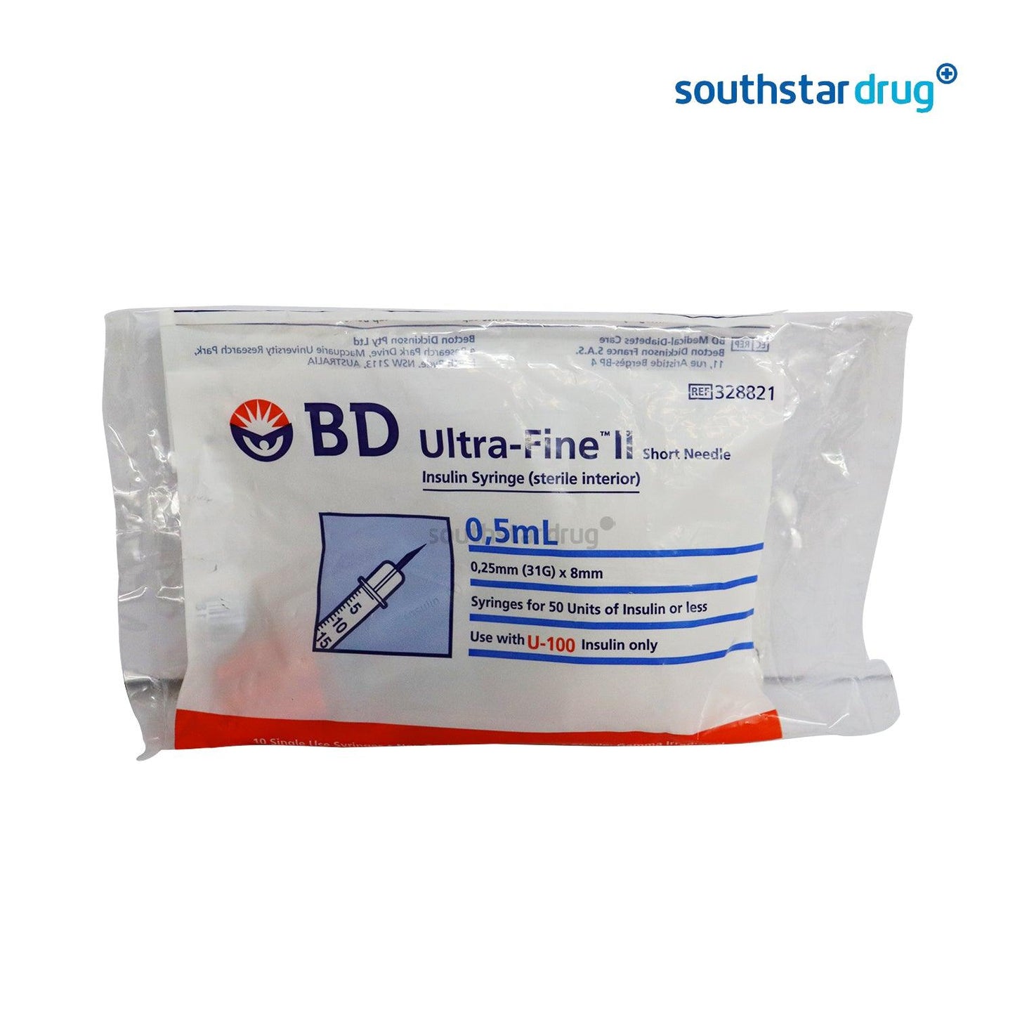 BD Insulin Syringe Ufine 8 mm x 31 g 0.5ml - Southstar Drug