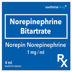 Rx: Norepin Norepinephrine 1mg /ml 4ml Solution for Injection - Southstar Drug