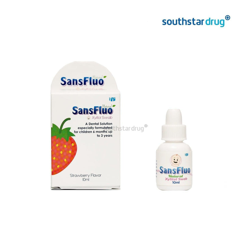 Sansfluo Natural Xylitol Swab Solution 10ml - Southstar Drug
