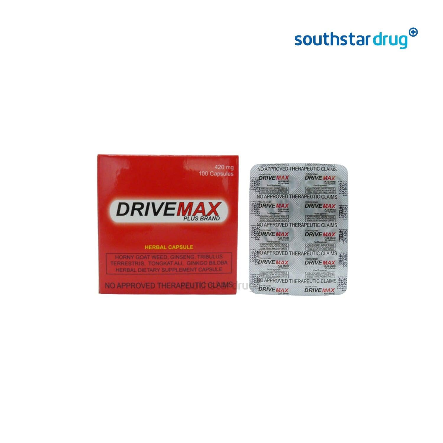 Drive Max Plus 420mg Herbal Capsule - Southstar Drug