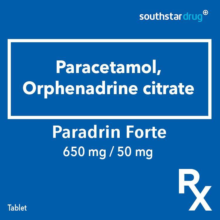 Rx: Paradrin Forte 650mg / 50mg Tablet - Southstar Drug