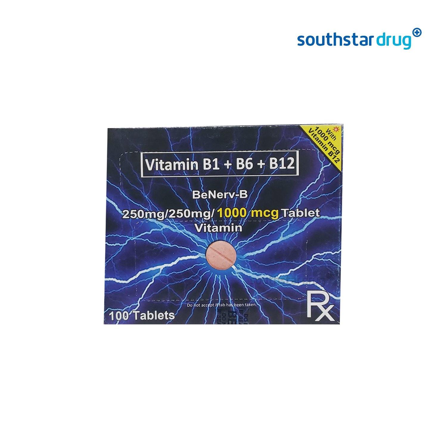 Benerv-b 250mg / 250mg / 1000mcg Tablet - 20s - Southstar Drug