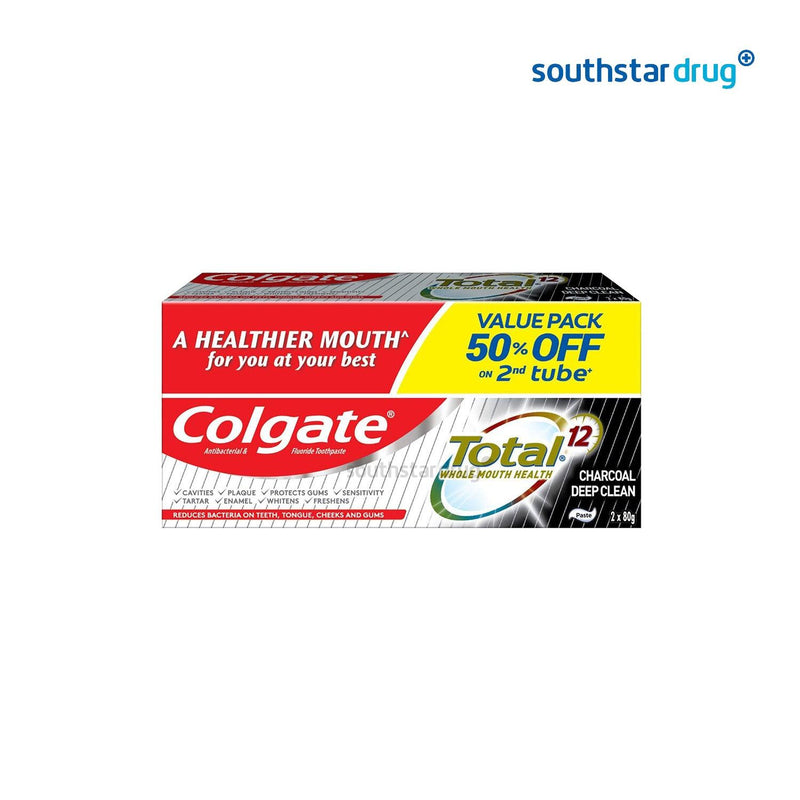 Colgate Total Charcoal Toothpaste 80g x 2 - Southstar Drug