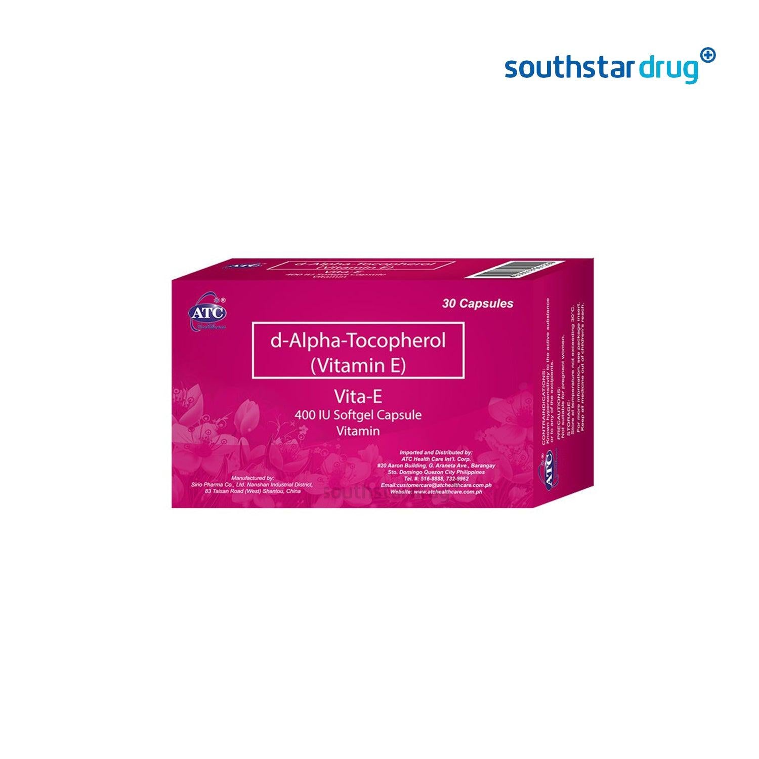 Vita - E 400 IU Softgel Capsules - 30s - Southstar Drug