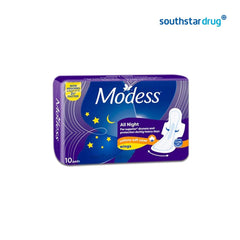 Modess Maxi All Night with Wings Napkin - 10s - Southstar Drug