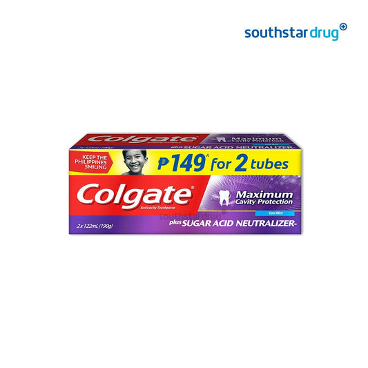 Colgate plus Sugar Acid Neutralizer Buy 2 for ₱149 Toothpaste 2 x 122ml - Southstar Drug