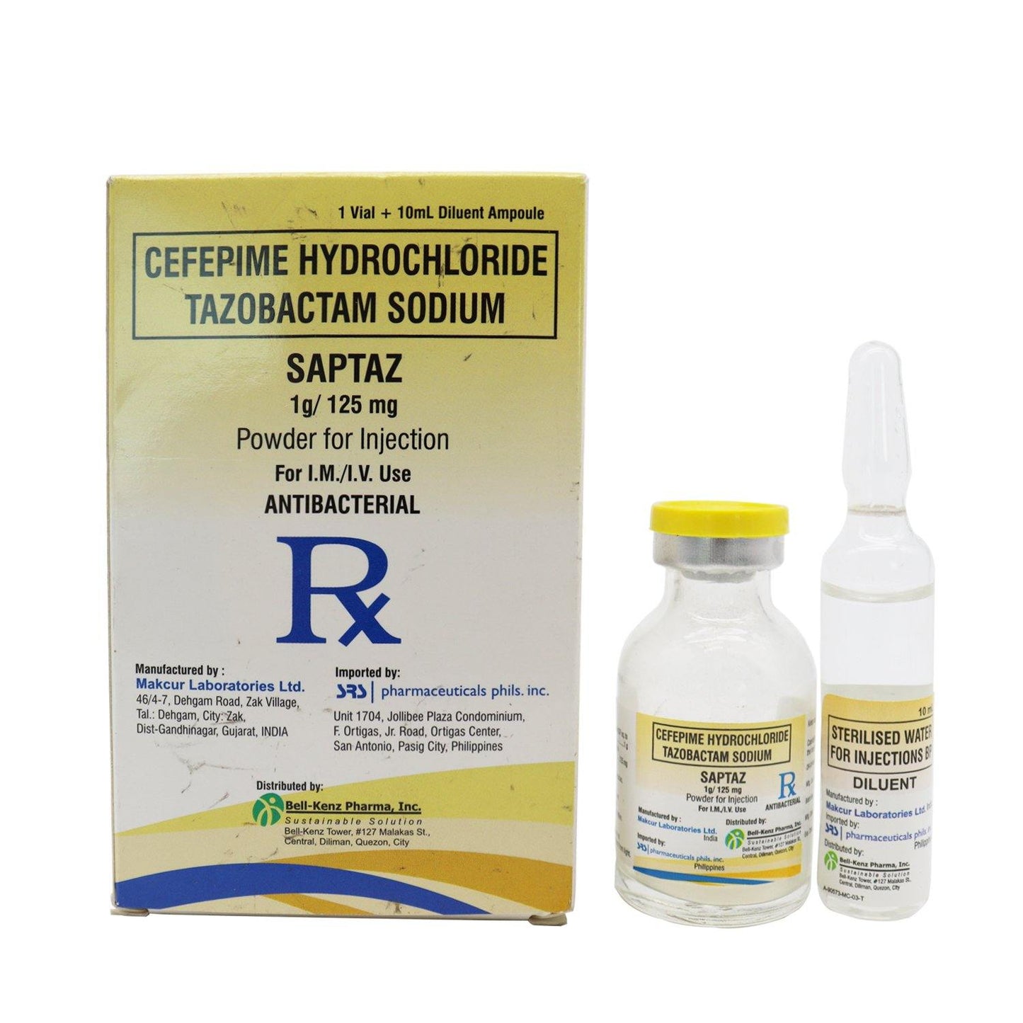 Rx: Saptaz I.M. / I.V. 1 g / 125mg Vial - Southstar Drug