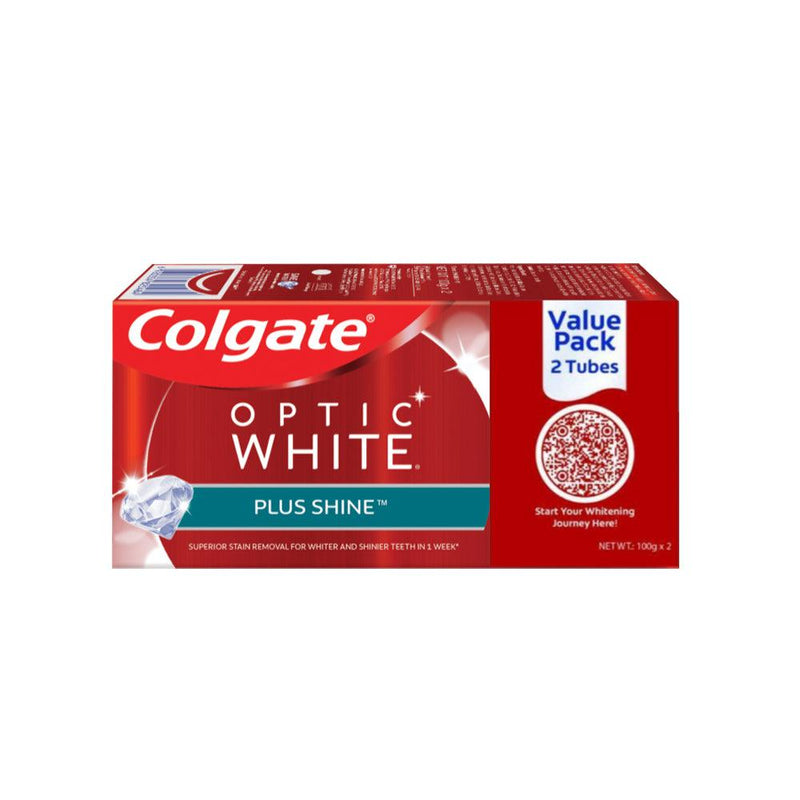 Colgate Optic White Plus Shine Buy Twinpack Toothpaste 100g - 2s - Southstar Drug