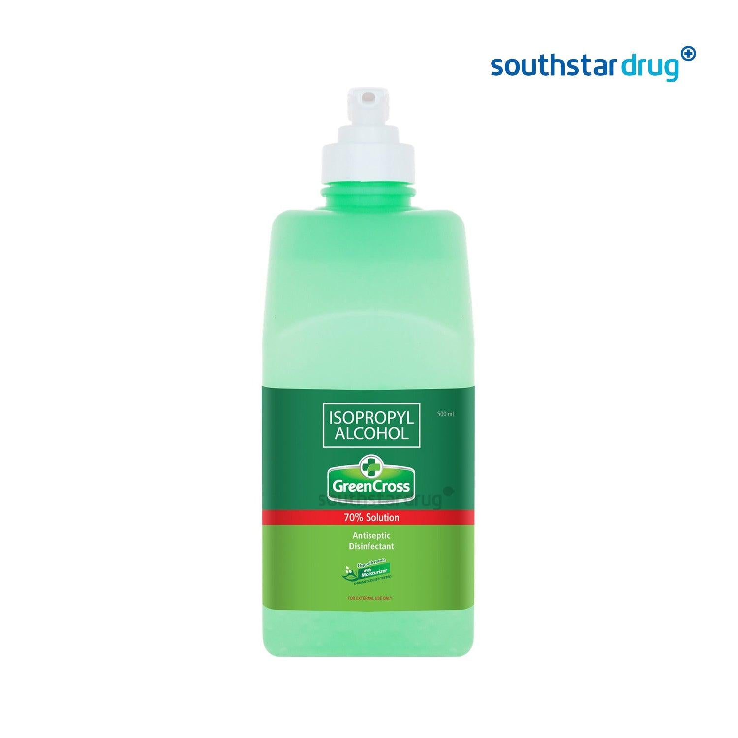 Green Cross 70% Solution Isopropyl Alcohol Pump 500ml - Southstar Drug