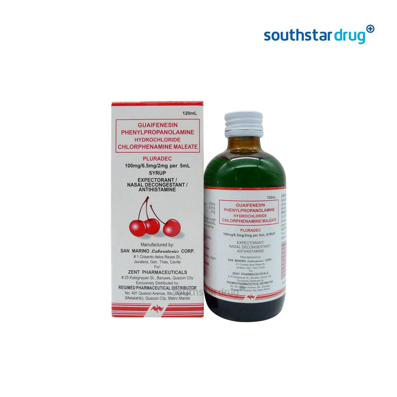 Pluradec 100mg / 6.2mg / 2mg 120ml Syrup - Southstar Drug