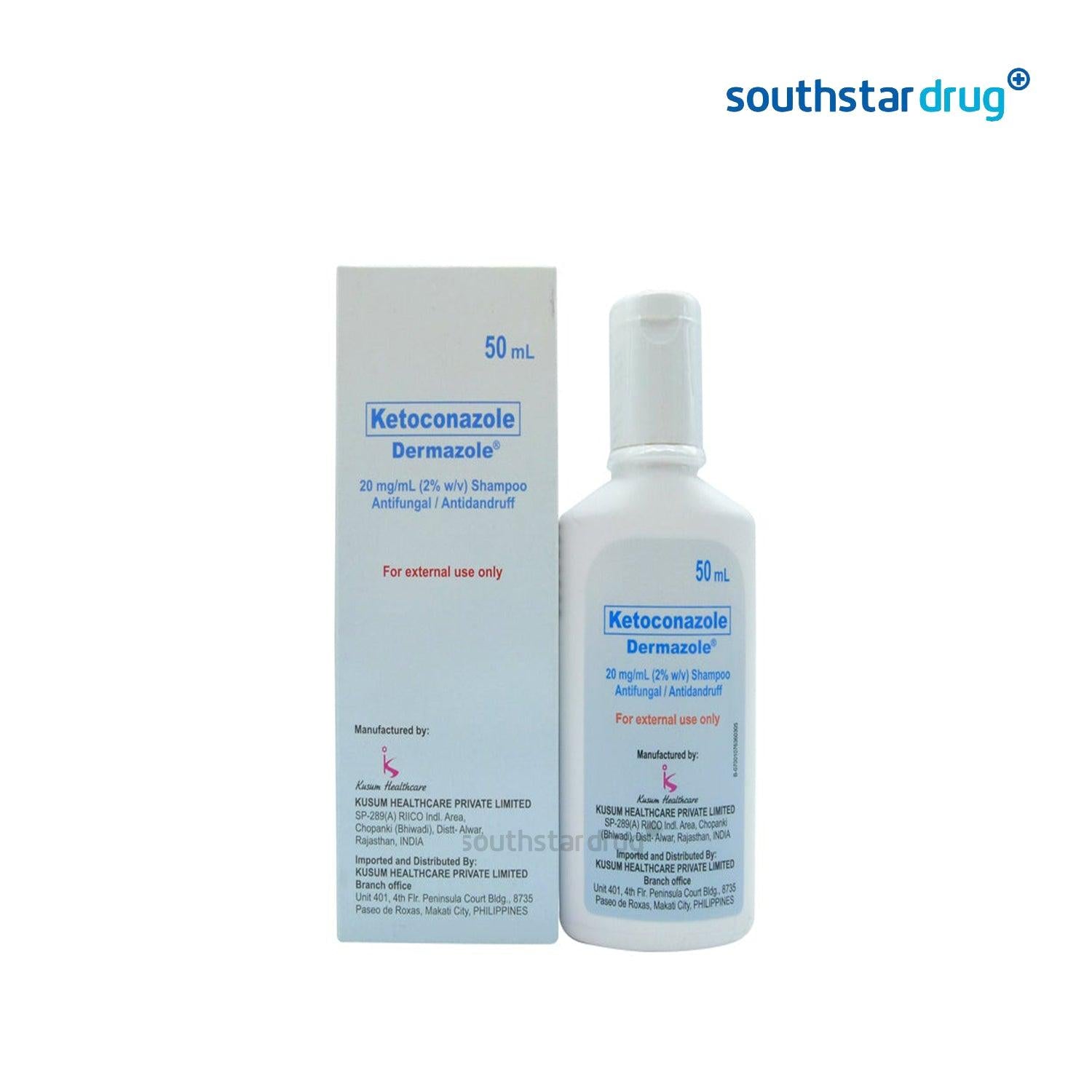 Dermazole 20mg/ml Shampoo 50ml - Southstar Drug