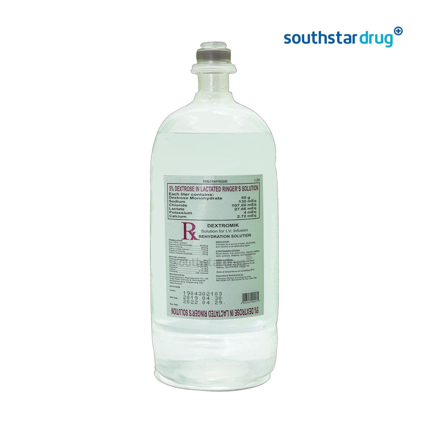 Dextromik Dextrose Lactated Ringer's Solution 1 Liter - Southstar Drug