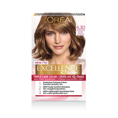 L'Oreal Excellence Crème Triple Care Hair Color – Golden Dark Blonde 6.30 - Southstar Drug