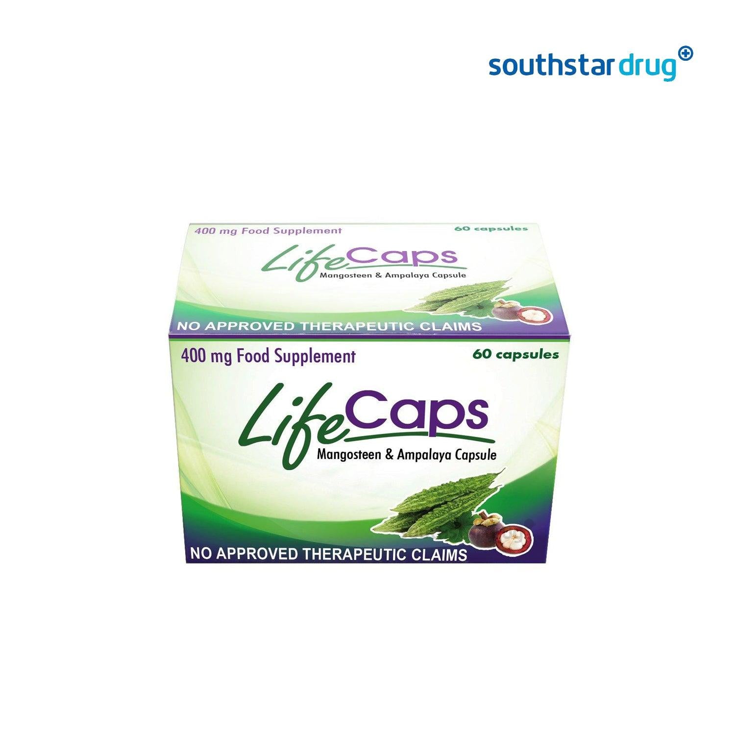 LifeCaps 400mg Mangosteen & Ampalaya Capsule - 60s - Southstar Drug