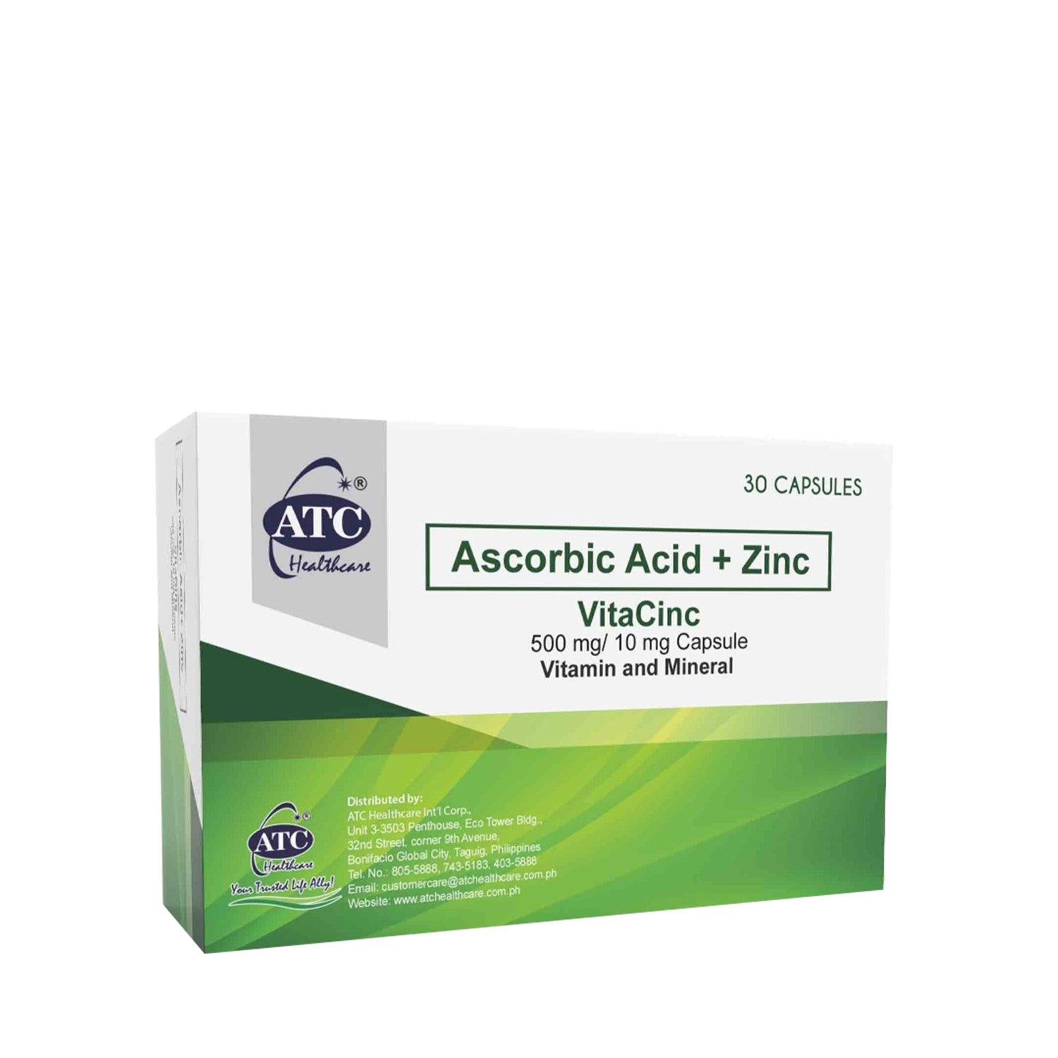 ATC Vitacinc 500mg / 10mg Capsule - 30s - Southstar Drug