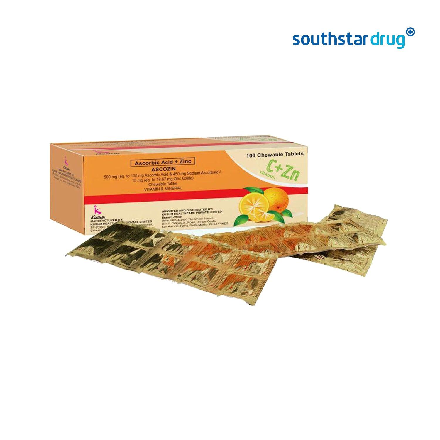 Ascozin Chewable Tablet 500mg - 30s - Southstar Drug