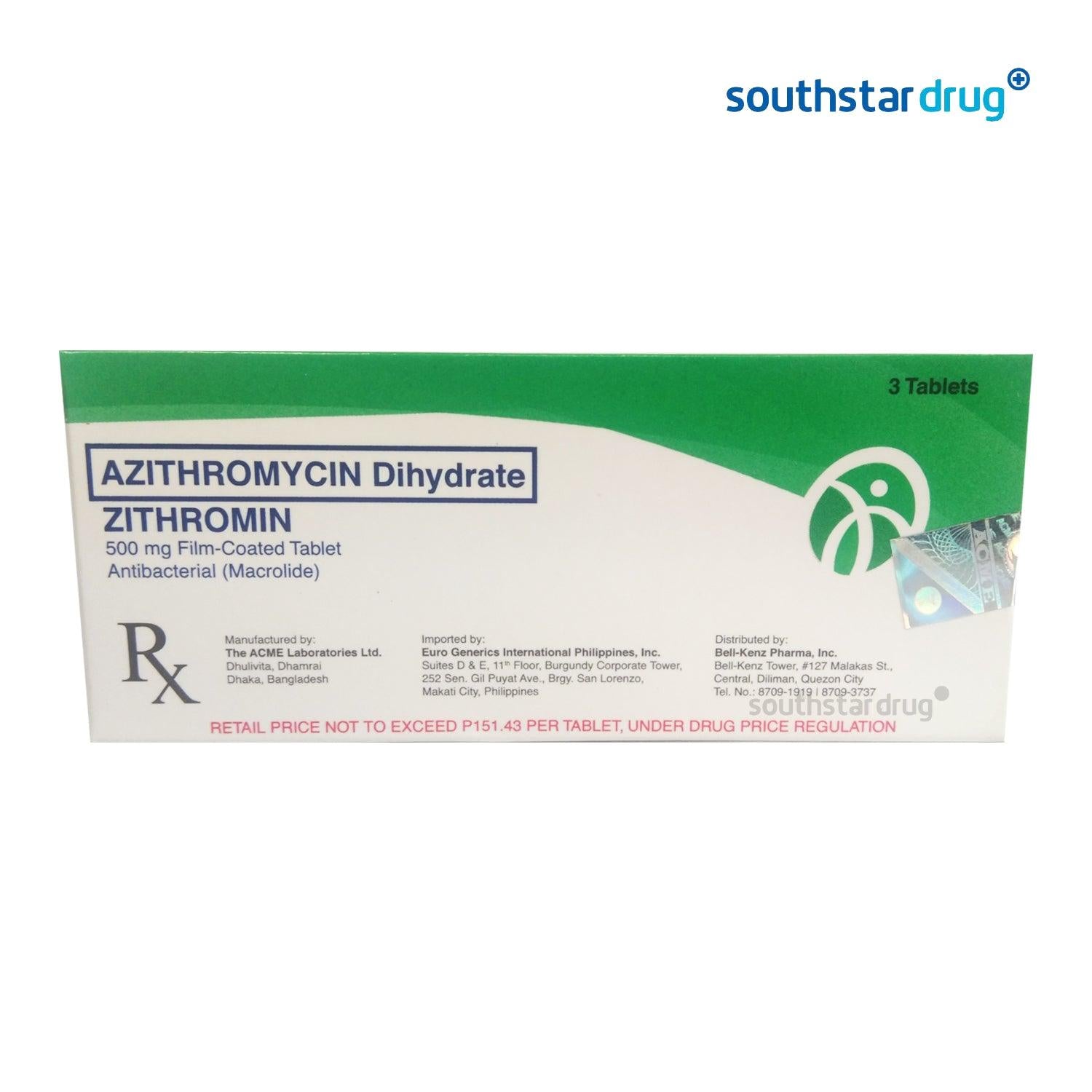 Rx: Zithromin 500mg Tablet - Southstar Drug