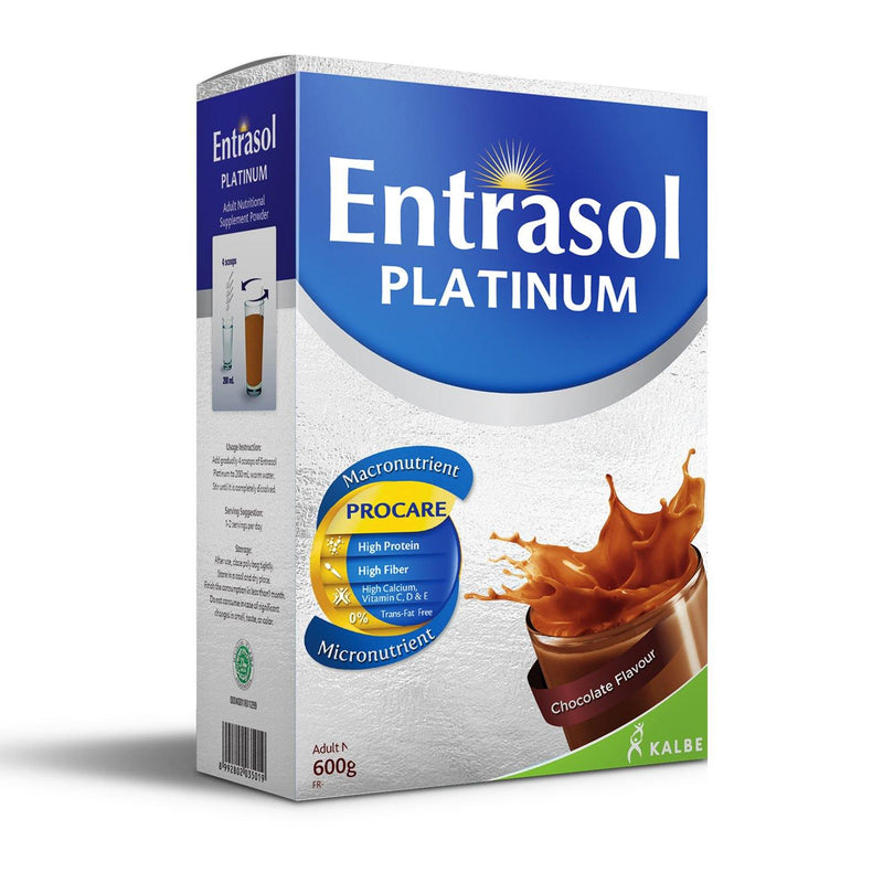 Entrasol Platinum Chocolate Flavour Powder 600 g - Southstar Drug