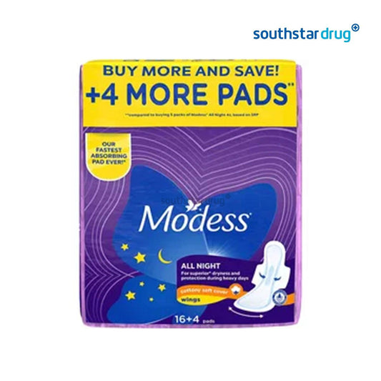 Modess Allnight Wings Napkin - 20s - Southstar Drug