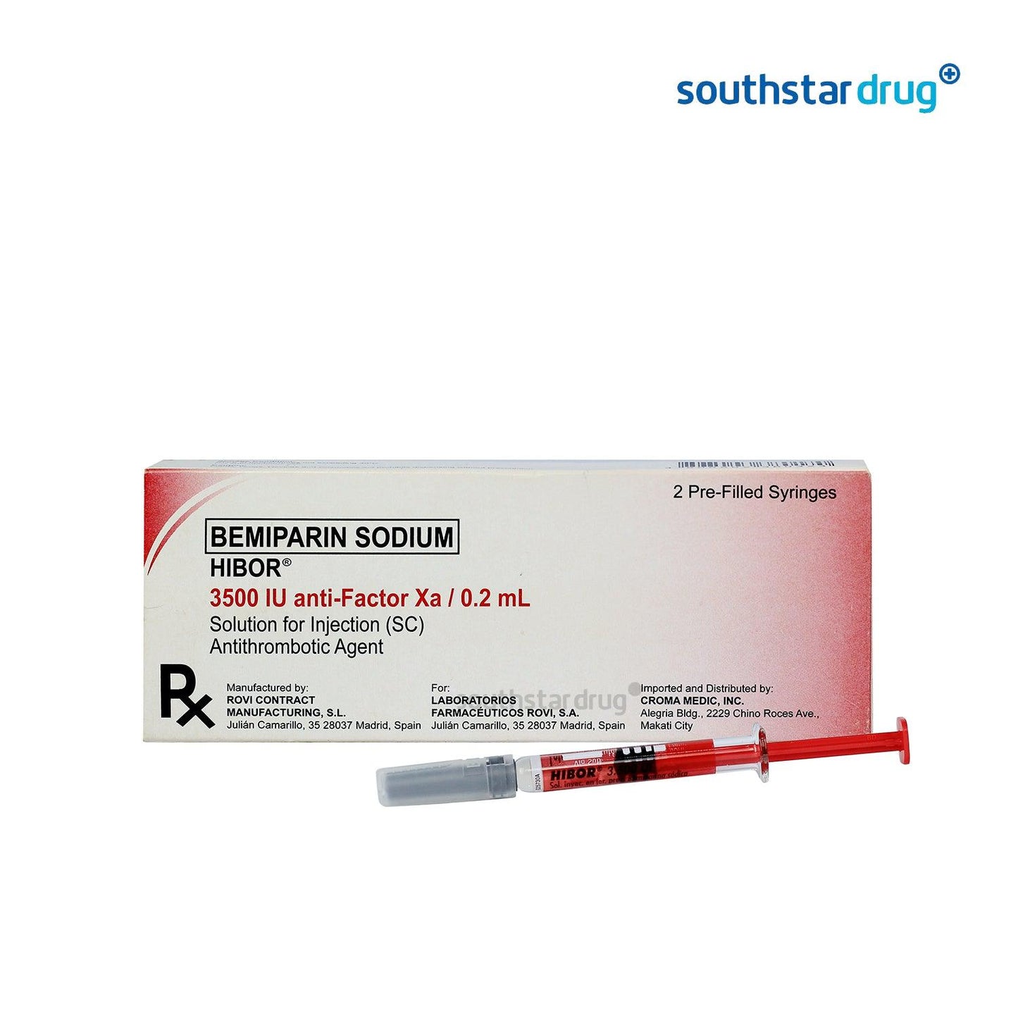 Rx: Hibor 3500 IU /0.2ml Solution For Injection - Southstar Drug