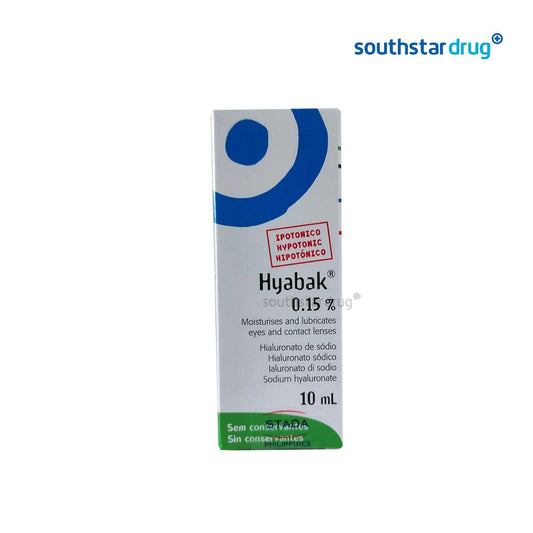 Hyabak Eye Drops Solution 0.15% - 10ml - Southstar Drug