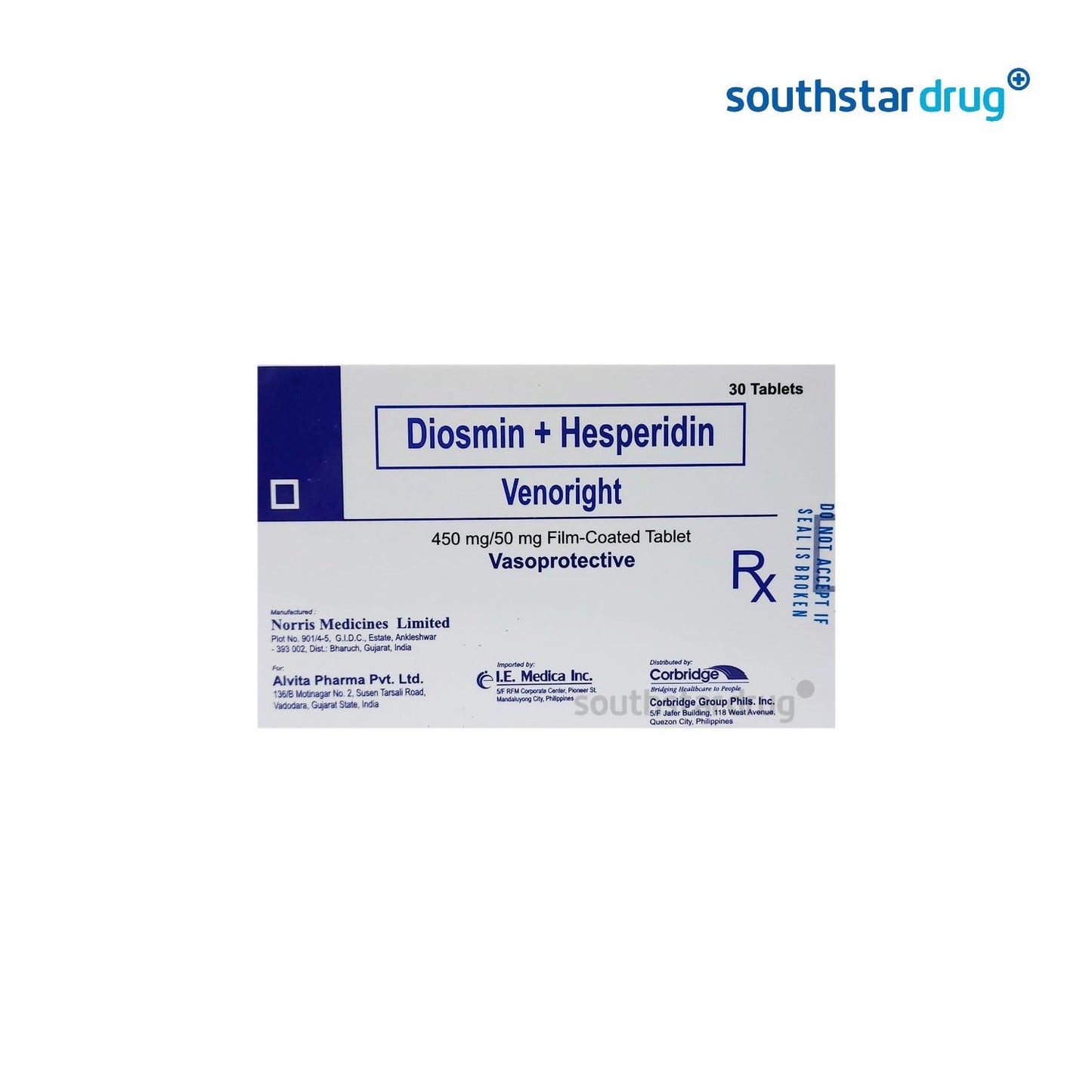 Rx: Venoright 450mg / 50mg Tablet - Southstar Drug