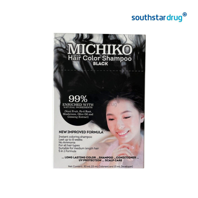 Michiko Hair Color Black Shampoo 30ml - Southstar Drug