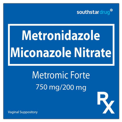 Rx: Metromic Forte 750mg / 200mg Vaginal Suppository - Southstar Drug