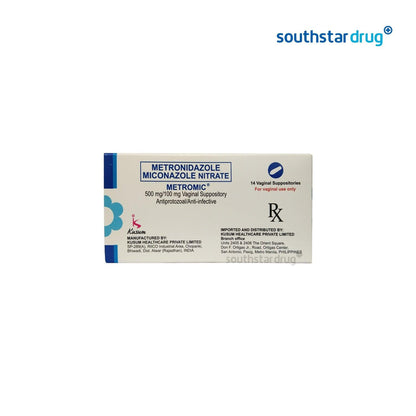 Rx: Metromic 500mg / 100mg Vaginal Suppository - Southstar Drug