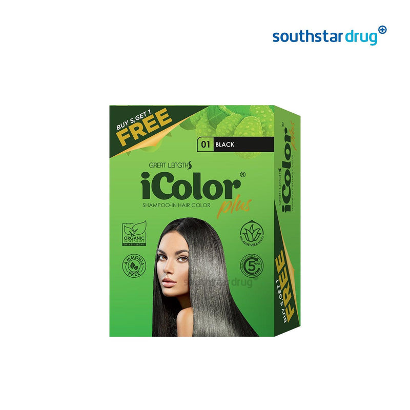 IColor Shampoo-In Hair Color Black 25ml - 6s - Southstar Drug