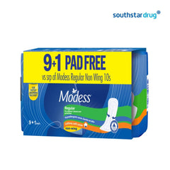 Modess Regular Cotton Non-Wings 9 + 1 Pads - Southstar Drug