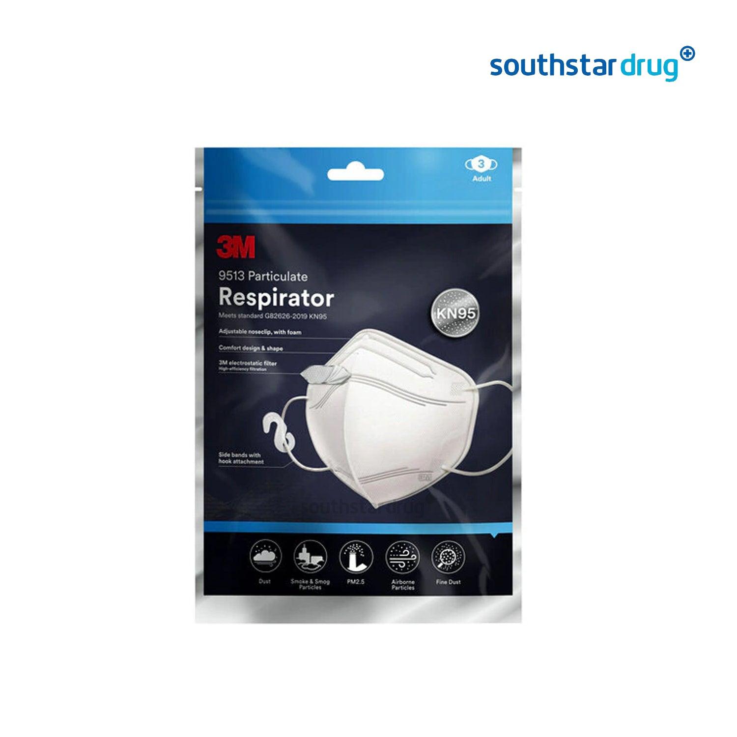 3M 9513 KN95 Adult Facemask - 3s - Southstar Drug