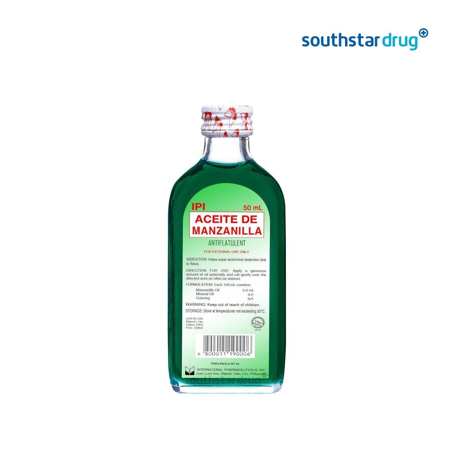 IPI Aceite Manzanilla Solution 50ml bottle home remedy oil