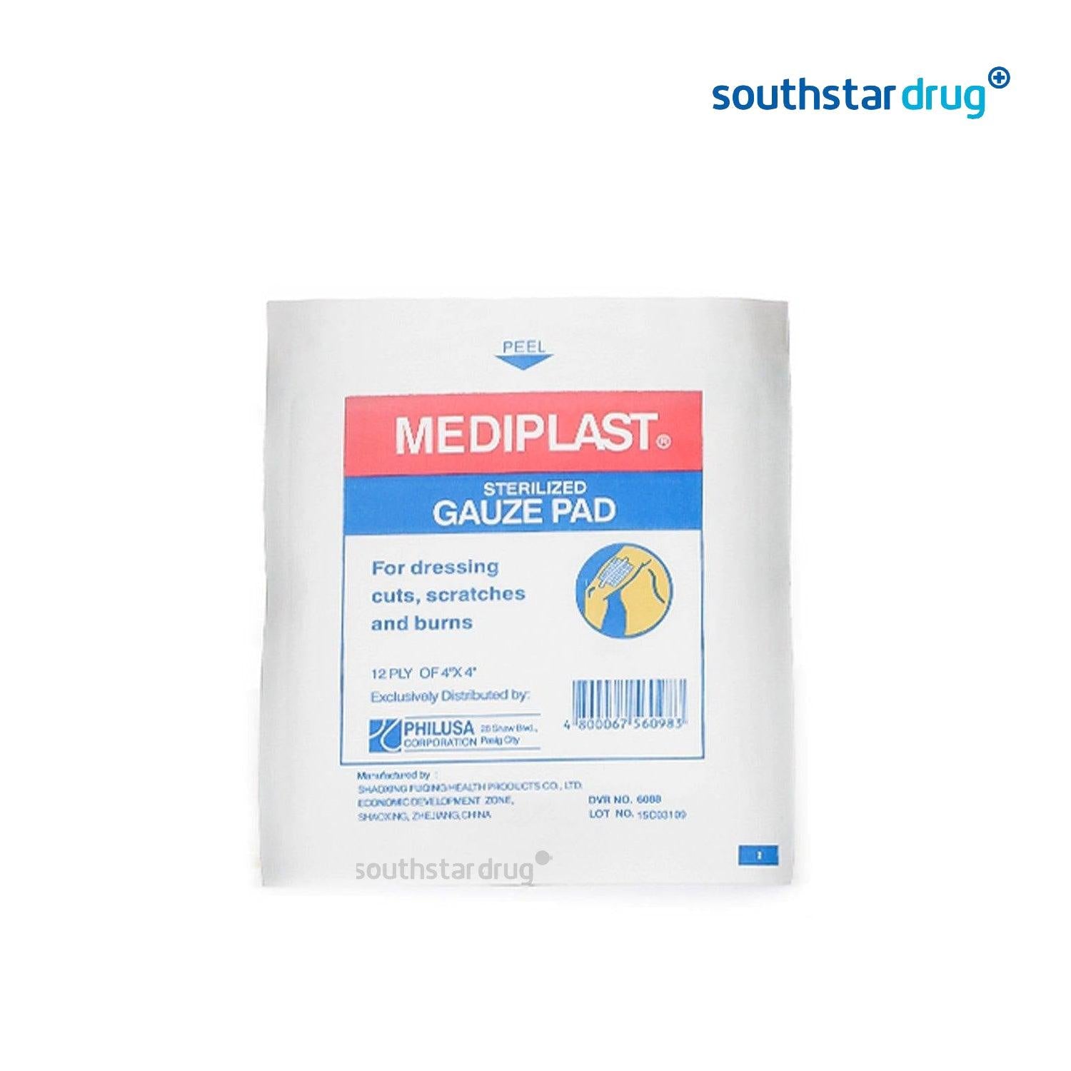 Mediplast Sterilized Gauze Pad 4in x 4in - 5s - Southstar Drug