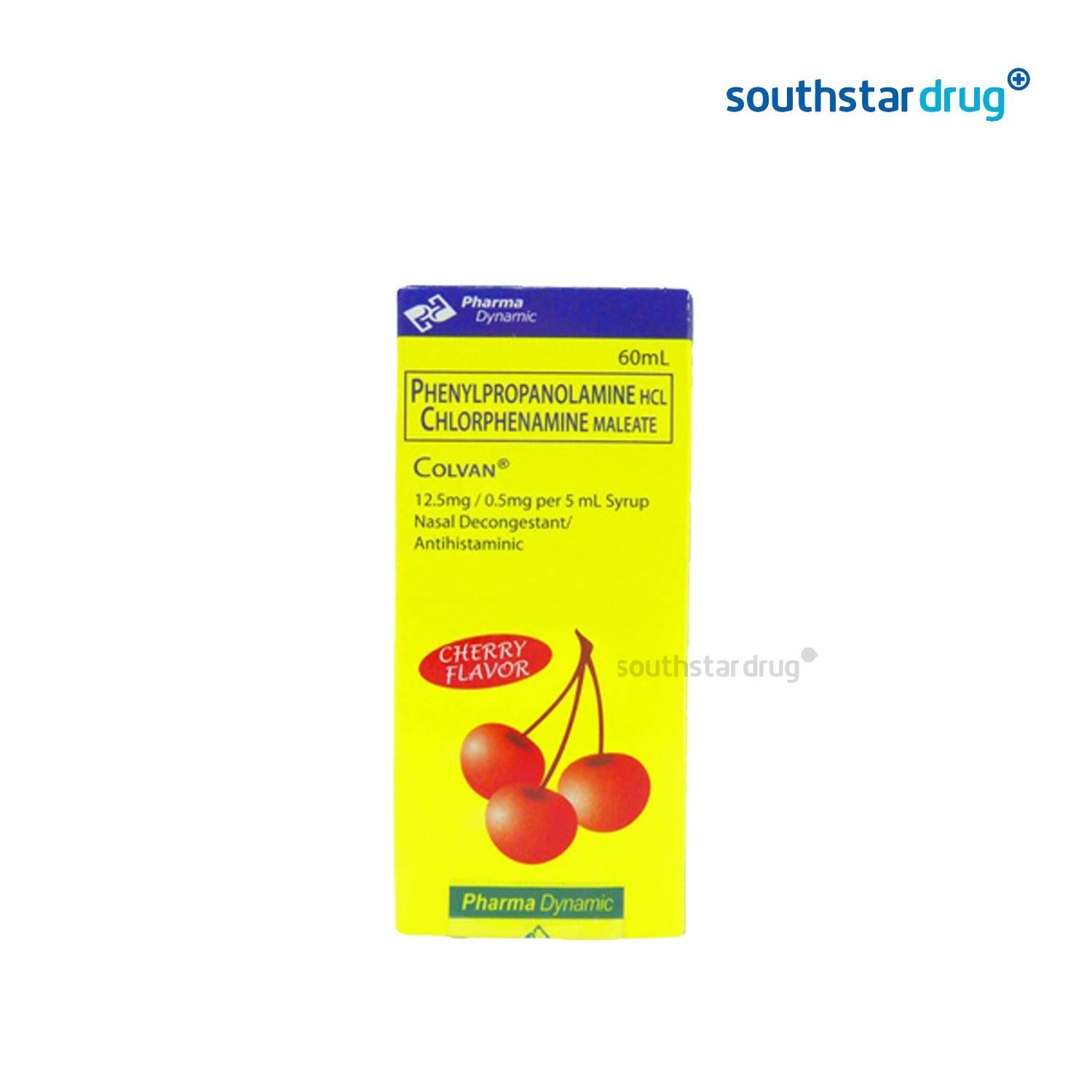 Colvan Cherry Flavor 15mg /ml 60ml Syrup - Southstar Drug