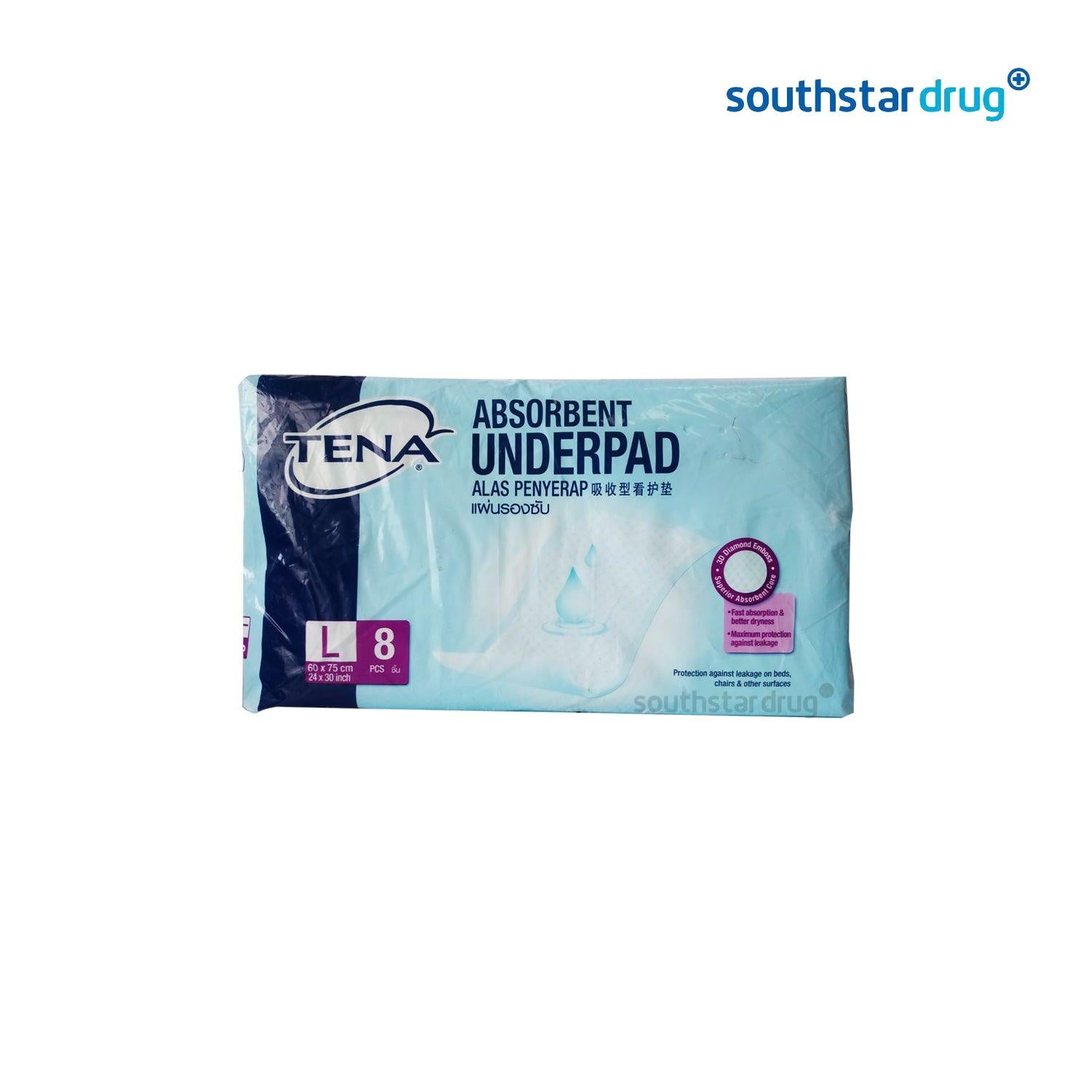 Tena Underpads Large - 8s - Southstar Drug