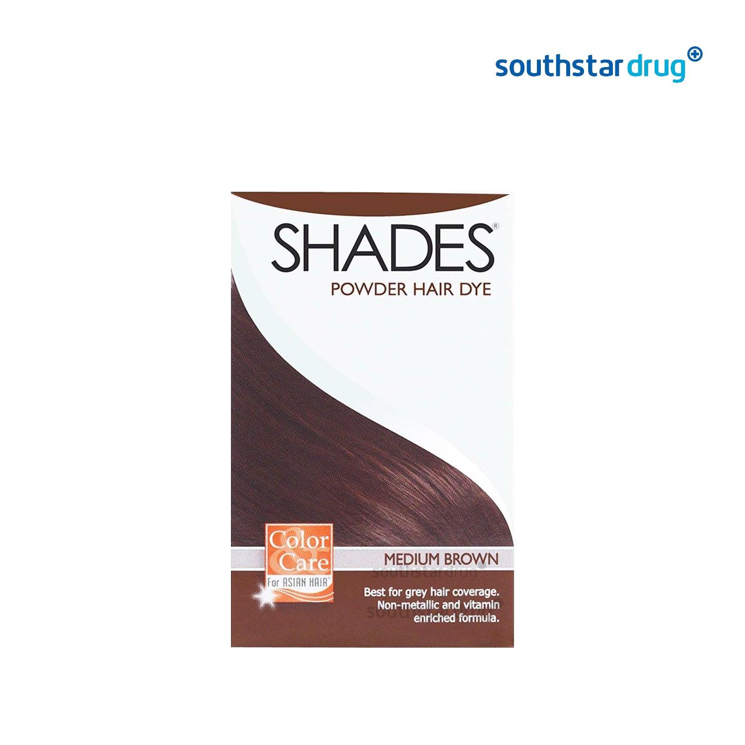 Shades By Kolours Powder Hair Dye Medium Brown 9 Grams - Southstar Drug