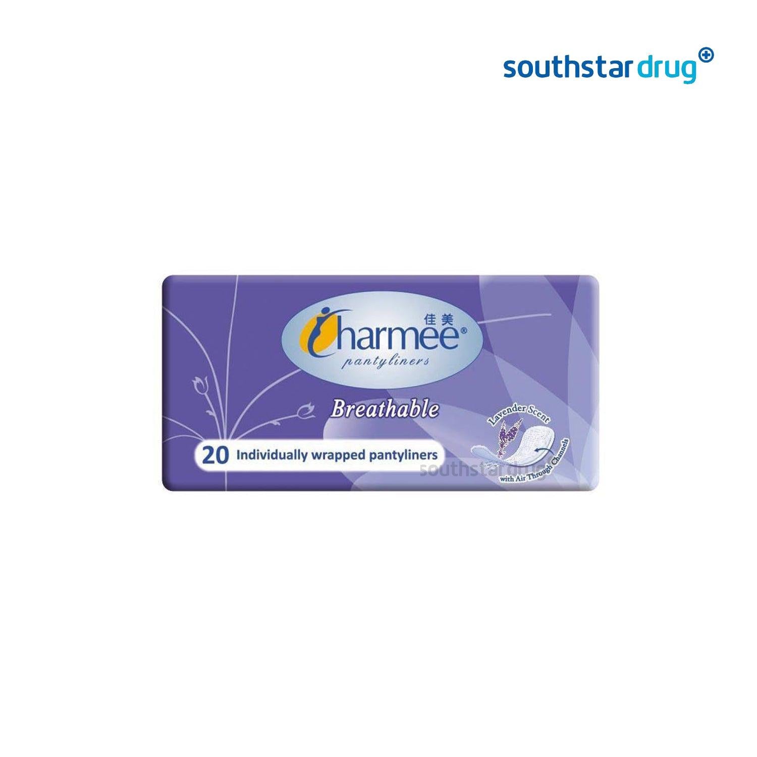 Charmee Breathable Lavender Scent Panty Liner - 20s - Southstar Drug