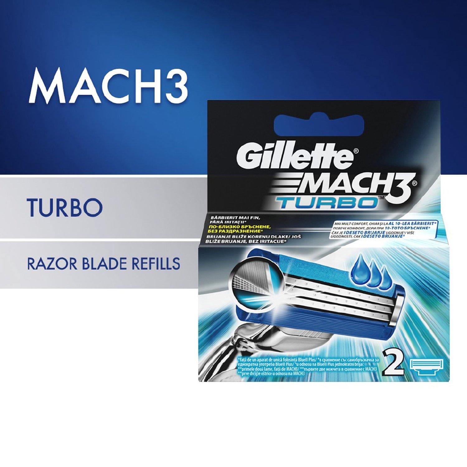 Gillette Mach 3 Turbo Razor Blades Refill - 2s - Southstar Drug