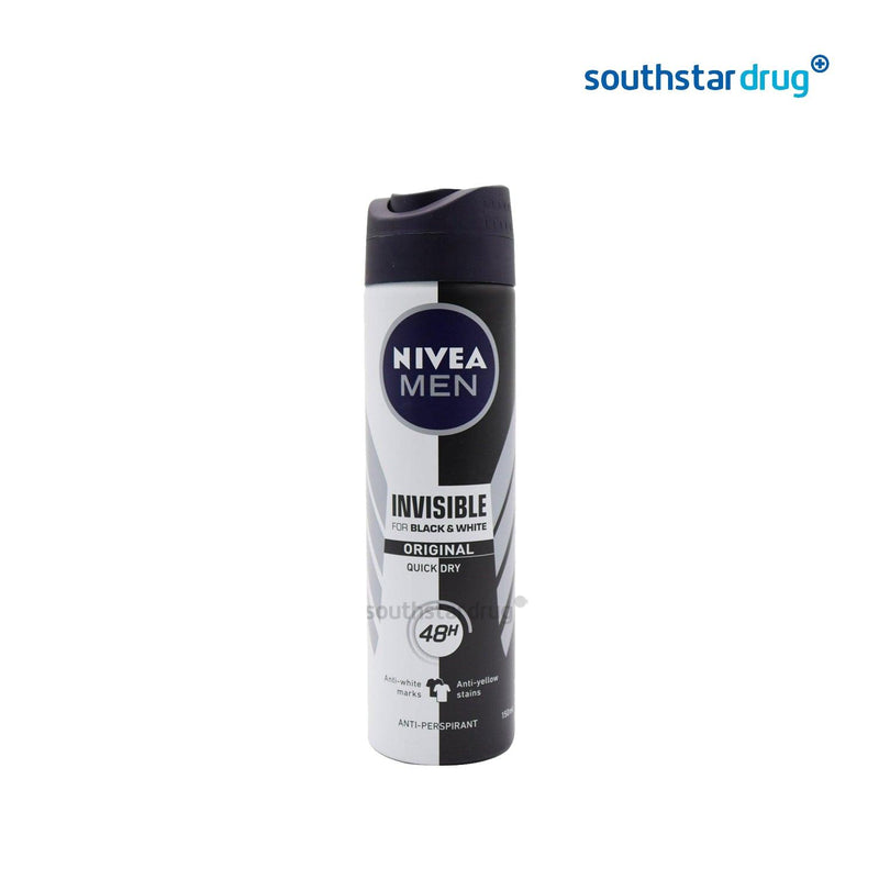 Nivea Men Invisible For Black & White Spray 150 ml - Southstar Drug