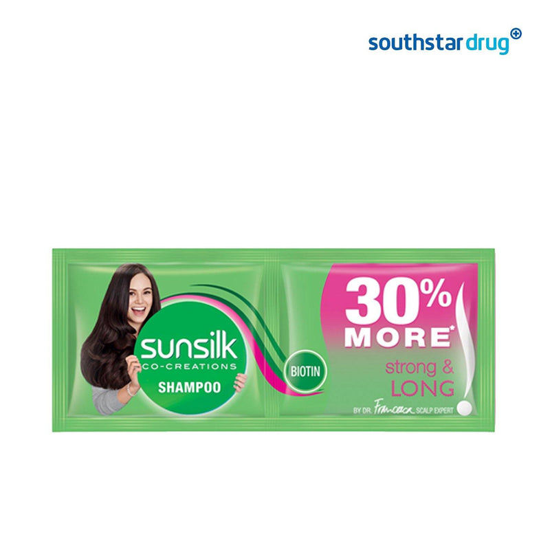 Sunsilk Strong and Long Green Sachet Shampoo 15ml - 6s - Southstar Drug