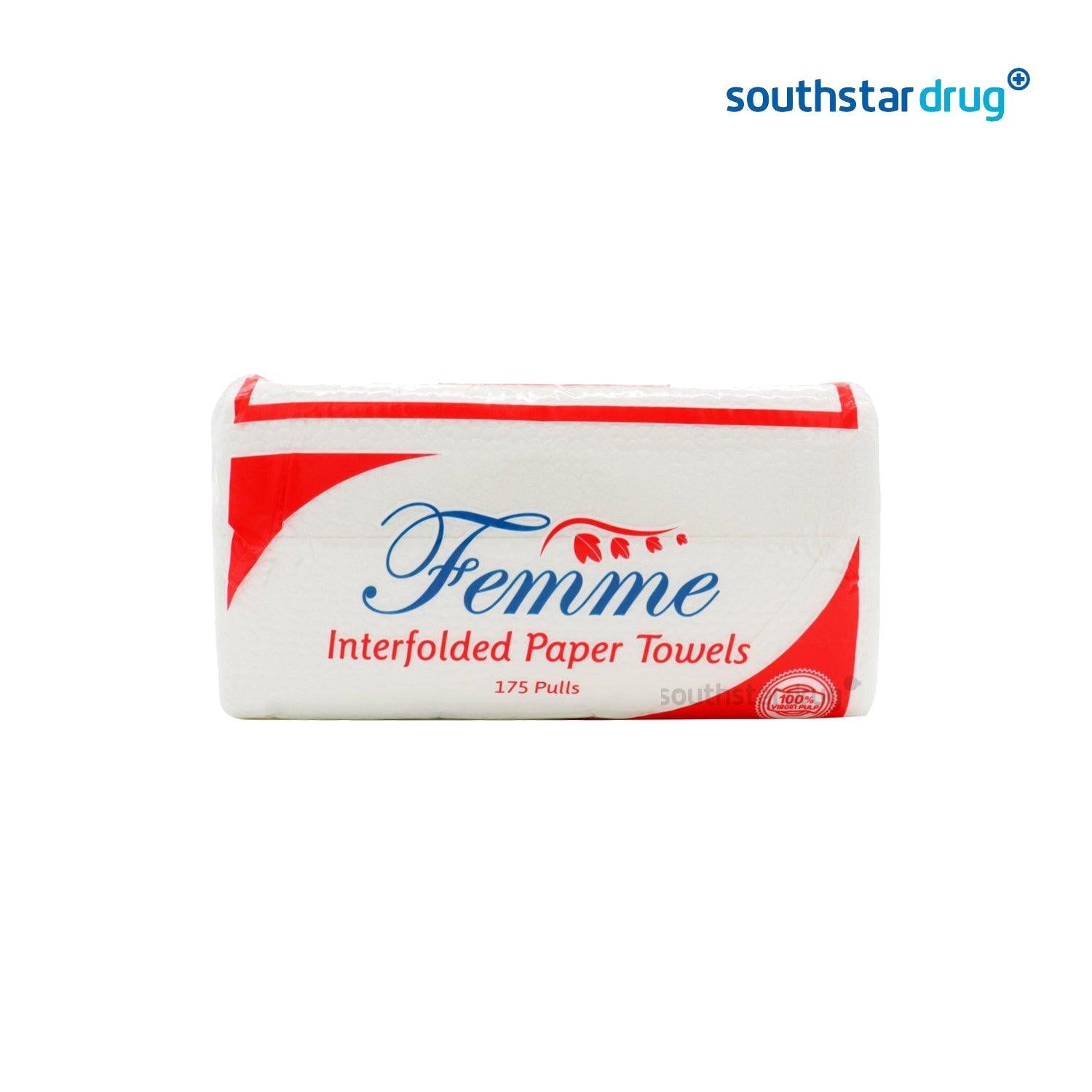 Femme Interfolded Paper Towel Tissue 1 ply 175 pulls - Southstar Drug