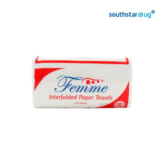 Femme Interfolded Paper Towel Tissue 1 ply 175 pulls - Southstar Drug
