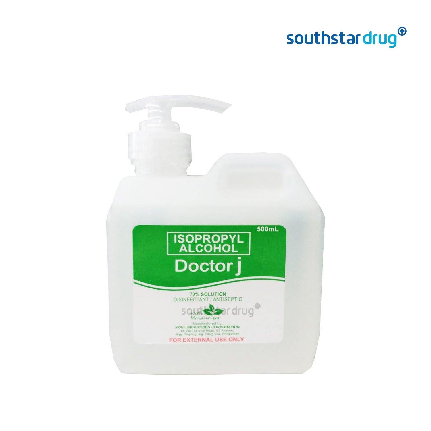 Doctor J Isopropyl 70% Solution With Pump Alcohol 500 ml - Southstar Drug