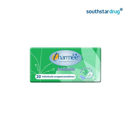 Charmee Breathable Grean Tea Panty Liner - 20s - Southstar Drug